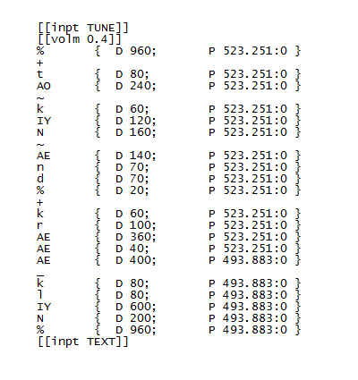 TUNE input mode