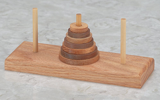 Wooden Tower of Hanoi game